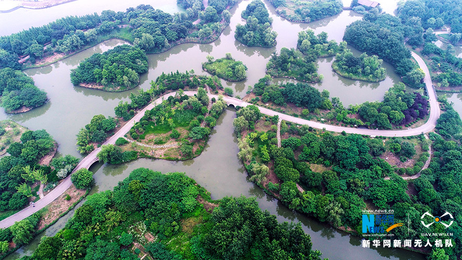 （焦点图）航拍无锡梁鸿湿地公园 探寻吴地历史