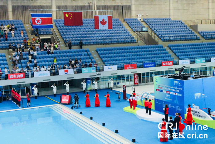 跳水世界杯在武汉举办 中国女子组合新秀获得十米跳台冠军