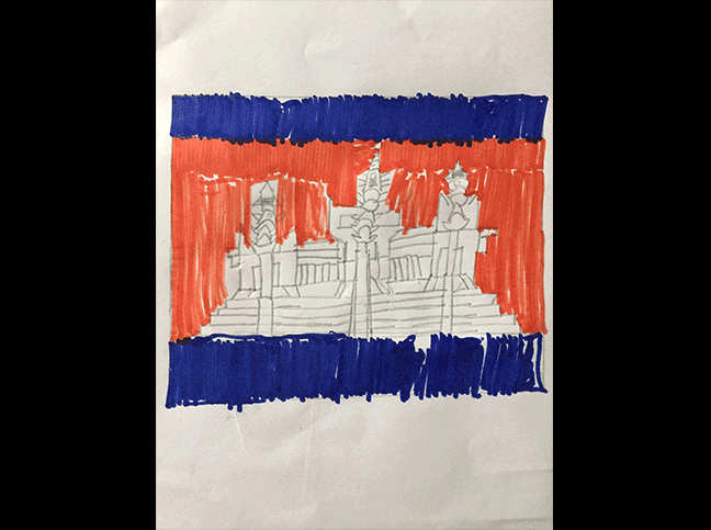 《柬埔寨国旗》孙沛川(7岁) 《柬埔寨国旗》孙沛川(7岁)_fororder_柬埔寨国旗-孙沛川 7岁