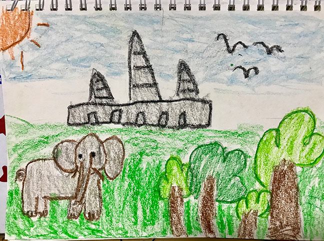 《吴哥窟》张子兮(5岁) 《吴哥窟》张子兮(5岁)_fororder_吴哥窟—张子兮 5岁