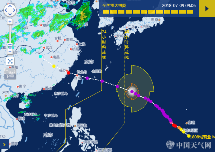 台风玛莉亚渐行渐近 东海、台湾海峡将