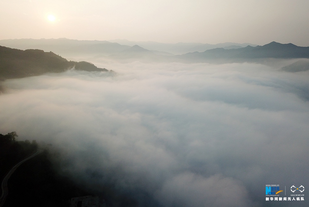 航拍安徽:石潭云海山中绕 葵花盛开竞妖娆 航拍安徽:石潭云海山中绕 葵花盛开竞妖娆