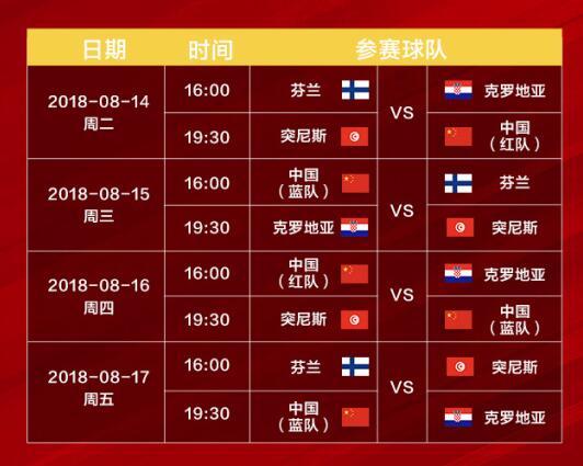男篮斯杯最新赛程公布 中国男篮红蓝两队一同