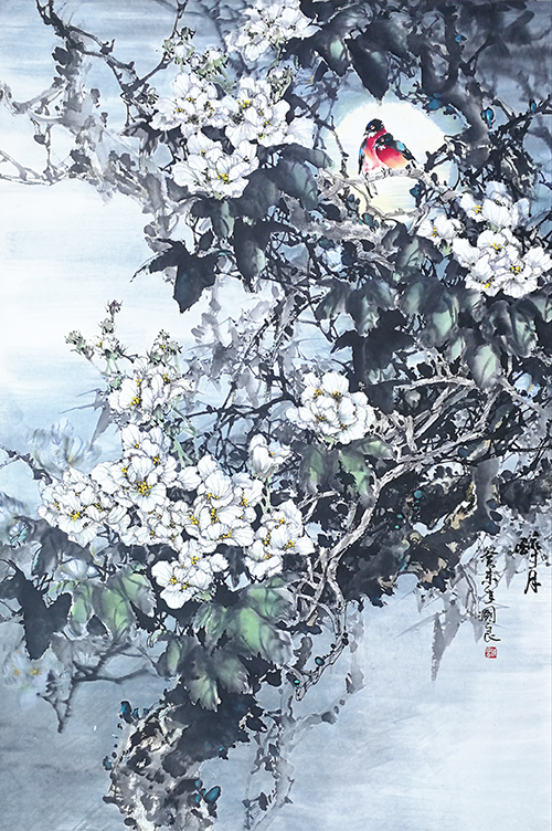 图片默认标题_fororder_陈国良作品《玉色香醉月》（陈国良供图）