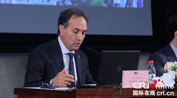 图片默认标题_fororder_意大利福贾大学教授朱力阿诺·沃佩发表主旨演讲（摄影-刘浪涛