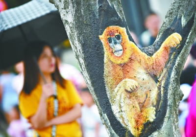 武汉动物园营造趣味氛围 20余种动物“上树”卖萌