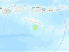 印度尼西亚附近海域发生6级地震 震源深度10公里