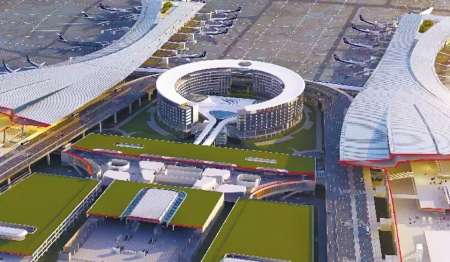 （焦点图，导航成都，移动端轮播图）天府国际机场首个单体建筑封顶 航线已达109条