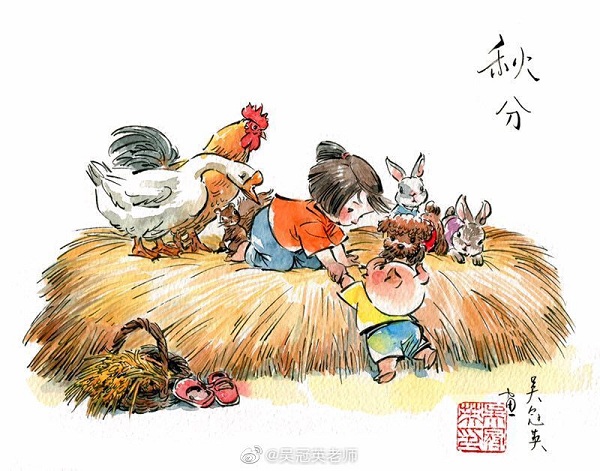 清华美院教授吴冠英：童心画处暑，在二十四节气中手绘中国