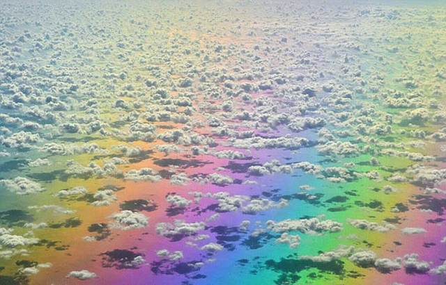 加拿大女乘客拍到"飛躍彩虹"夢幻奇景
