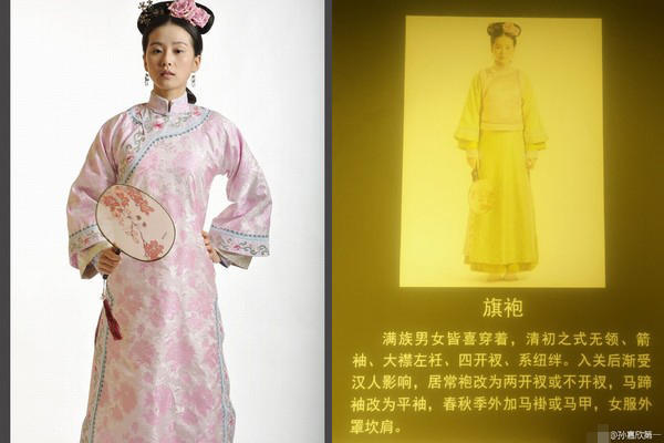 刘诗诗美照成故宫展品 亲身示范清朝旗袍装