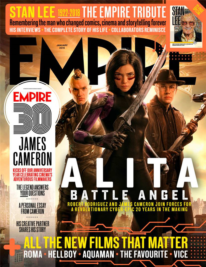 卡梅隆携新片《阿丽塔》登帝国杂志30周年封面