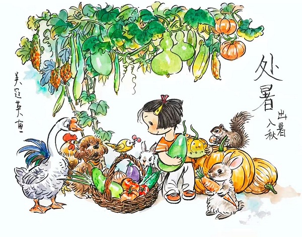 清华美院教授吴冠英：童心画处暑，在二十四节气中手绘中国