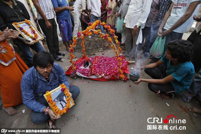 印度为流浪狗举办葬礼 曾为街区"站岗"18年