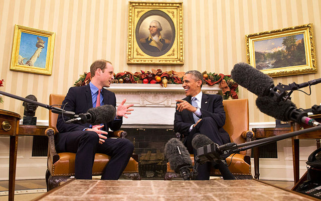 美國總統奧巴馬在白宮會晤英國威廉王子