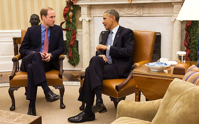 美國總統奧巴馬在白宮會晤英國威廉王子