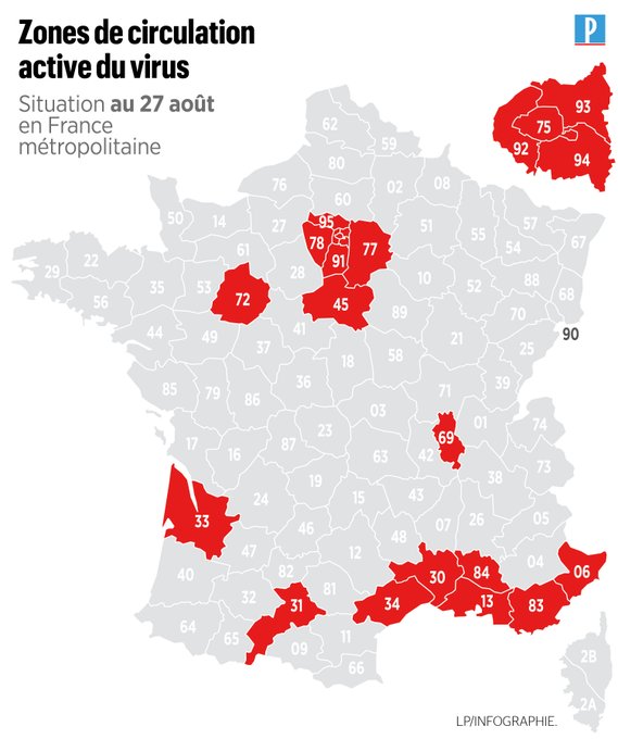 法国21个省级区域被列为新冠疫情“红区”