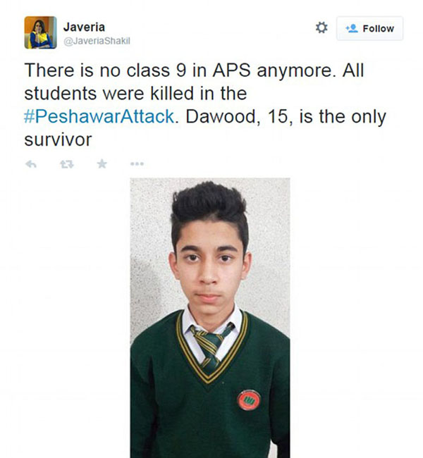 巴基斯坦少年睡過頭躲過校園恐襲 成全班唯一倖存者