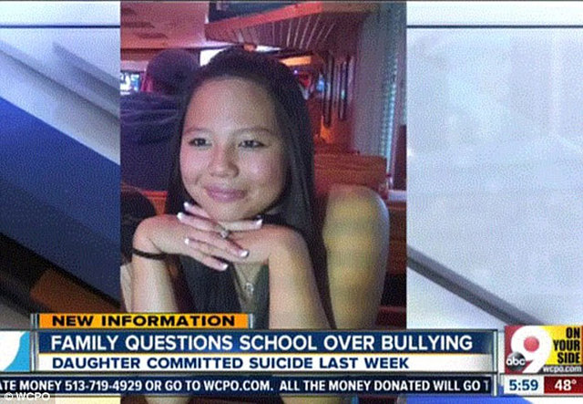美国13岁华裔女孩开枪自杀 家属称其在校遭欺凌