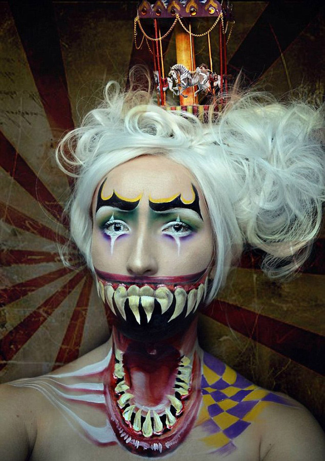 荷蘭女子精通奇幻化粧術 變身冰雪女王和鬼怪骷髏