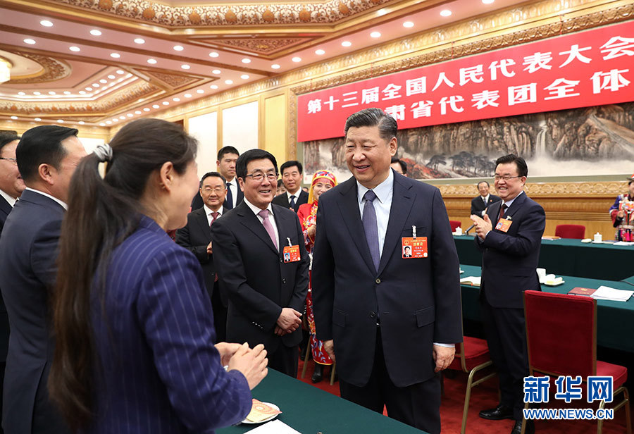 习近平李克强栗战书汪洋王沪宁赵乐际韩正分别参加全国人大会议一些