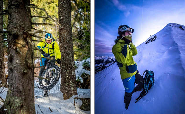 法國男子騎改裝自行車下雪山 挑戰極限