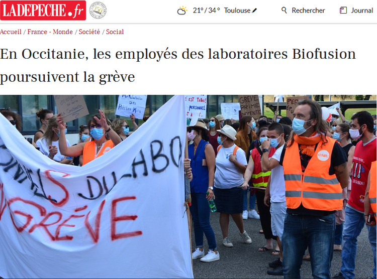 不堪重負 法國多家病毒核酸檢驗實驗室工作人員集體罷工_fororder_罷工