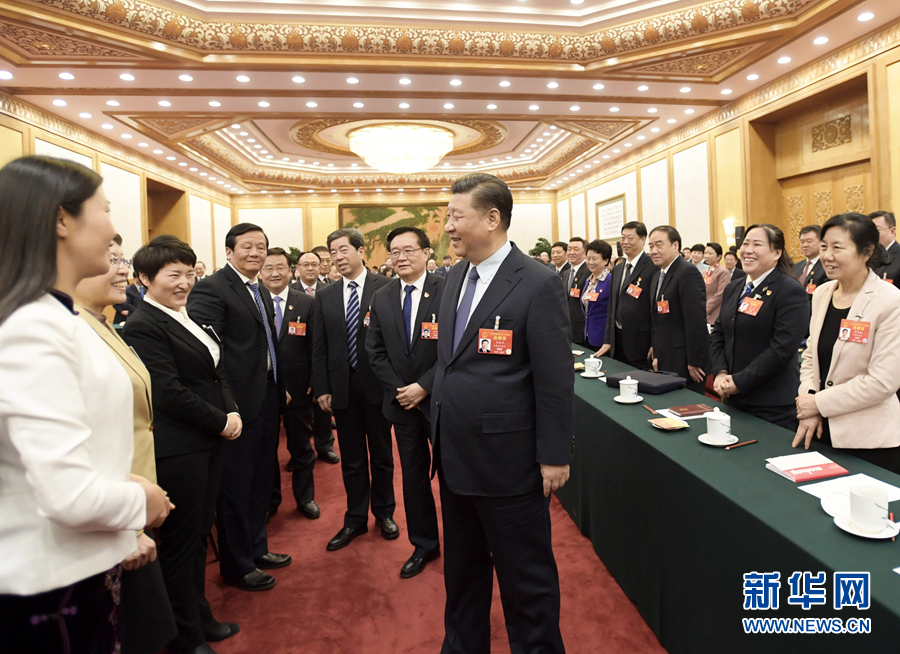 习近平李克强王沪宁韩正分别参加全国人大会议一些代表团审议