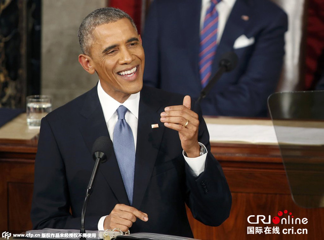 美國總統奧巴馬發表年度國情咨文 大打"經濟牌"