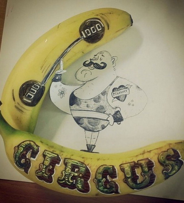 水煮香蕉画作图片