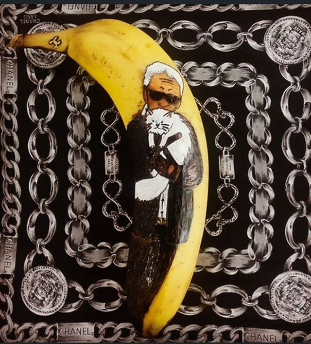 英国女厨师用香蕉作画创意独特