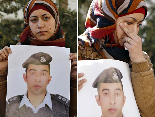 約旦民眾遊行抗議被俘飛行員遭IS燒死