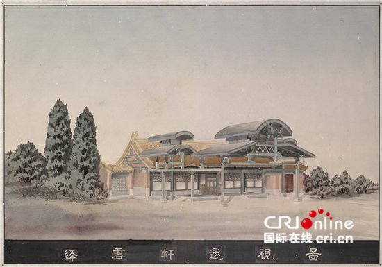 抗日战火中的北京城中轴线建筑测绘图集——一份镌刻在图纸上的家国情怀_fororder_图5-北京中轴线测绘图-北京故宫御花园降雪轩透视图