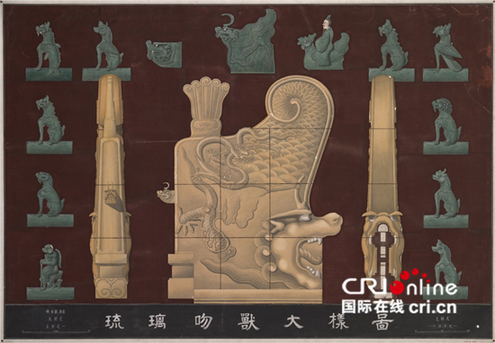 抗日战火中的北京城中轴线建筑测绘图集——一份镌刻在图纸上的家国情怀_fororder_图3 北京中轴线测绘图-北京故宫琉璃兽大样图