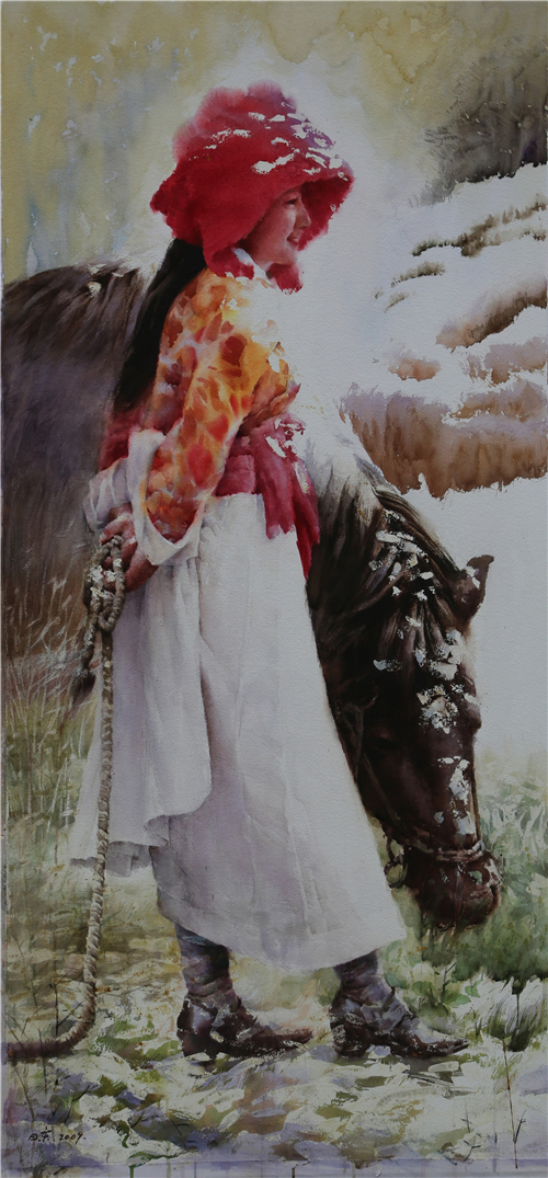 入选广东省庆祝国庆60周年美展在众多肖像,头像作品中,不少以水彩特写