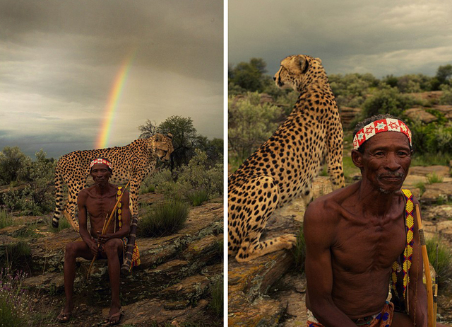 探秘非洲原始部族 猎手与猎豹亲密相伴