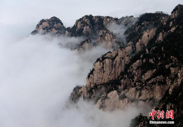 安徽黃山現羊年首場壯觀雲海