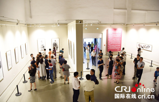 “中國畫名家邀請展”在濱州市美術館開幕_fororder_展覽現場