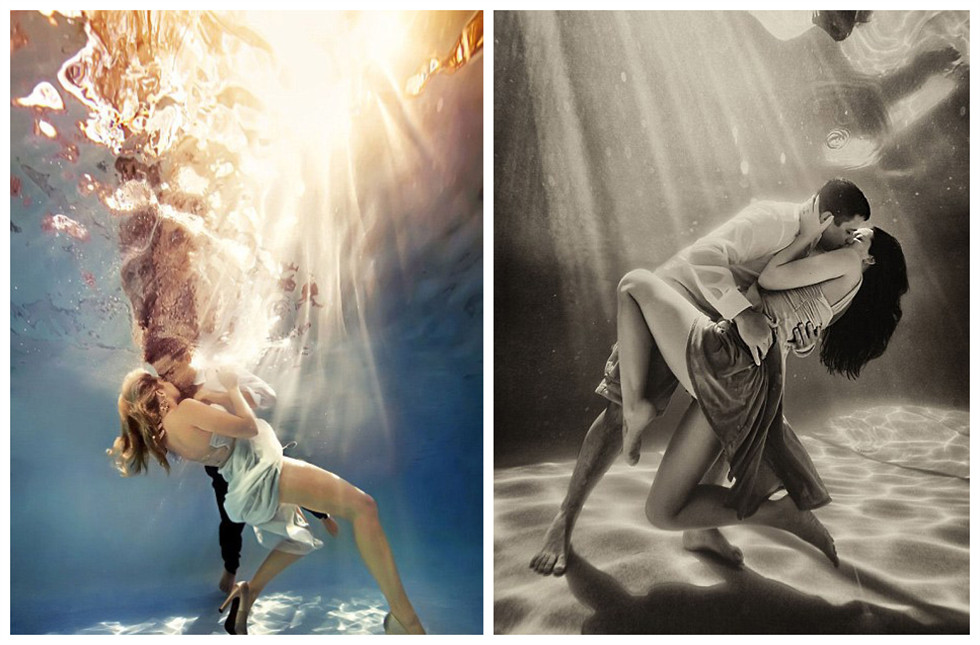 奥普里斯已经拍摄许多经典的浪漫水下照片。