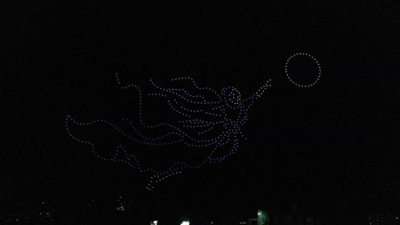 【B】廣西賀州：無人機天幕表演迎中秋慶國慶