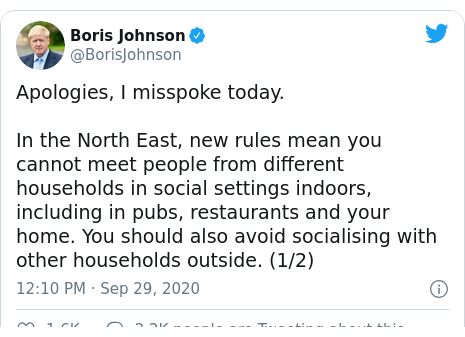 英国东北部地区30日起开始社交封锁 首相约翰逊为自己“口误”道歉