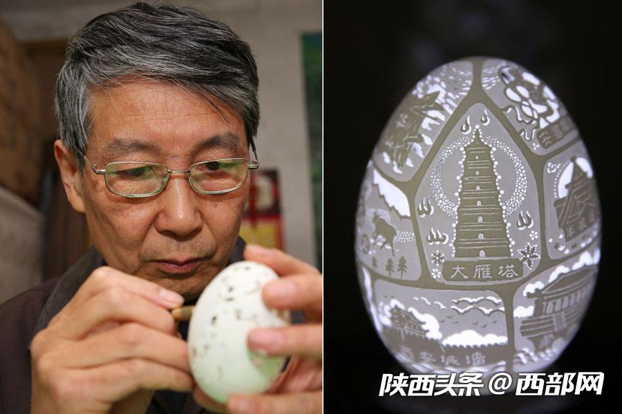 辞去银行工作苦练20余年终成大师 他在蛋壳上雕刻出“美丽中国”