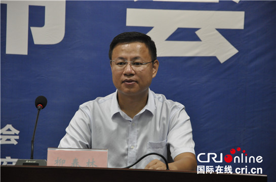 西安市碑林区委常委,宣传部长柳春林发言(王偲瑶 摄)