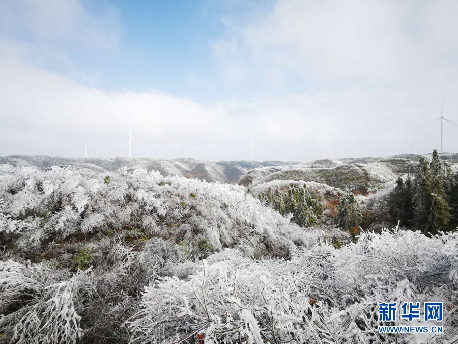 桂林全州出現霧凇美景