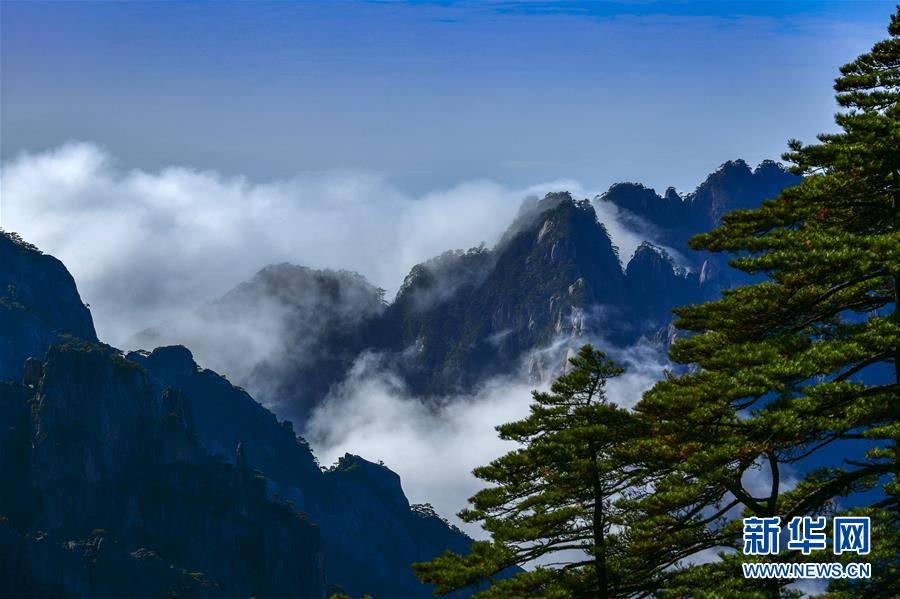 黃山現“瀑布流雲”壯美景觀