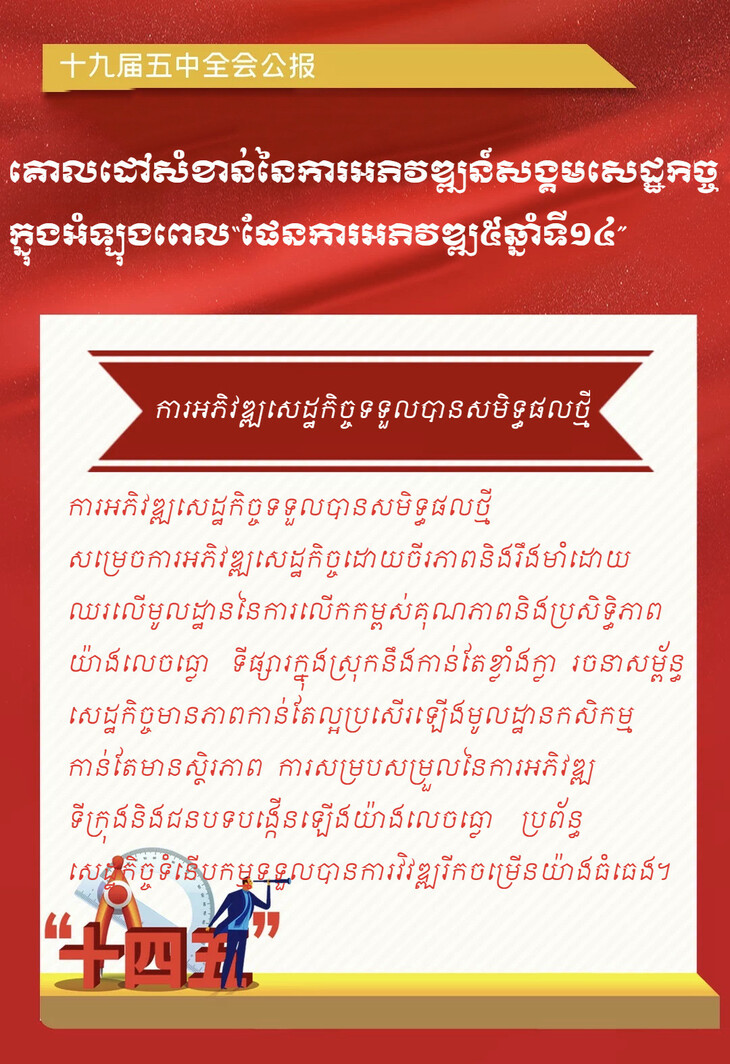 កំណត់រួចរាល់ហើយនូវខ្លឹមសារនៃ “ផែនការអភិវឌ្ឍ៥ឆ្នាំទី១៤”