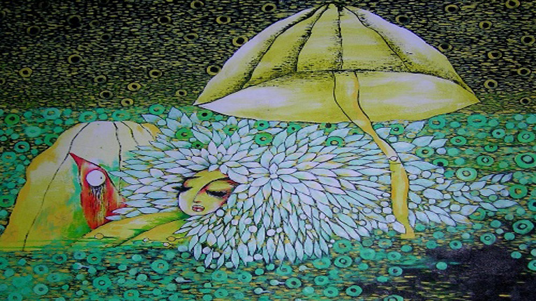 Moğol milliyetinden kadın ressam Zoya