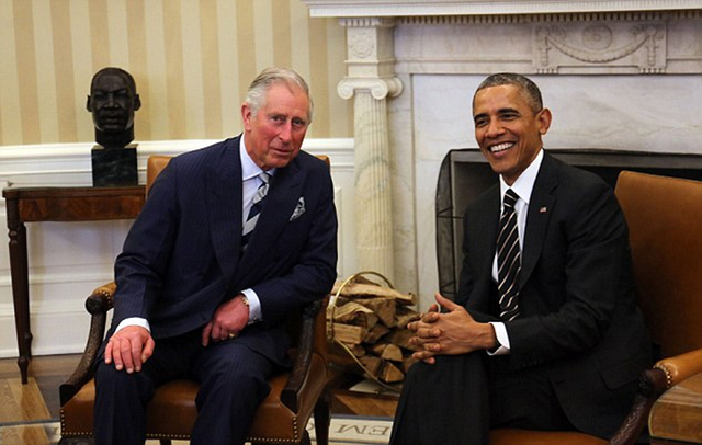 奧巴馬在白宮接見查爾斯王儲夫婦 盛讚英王室影響力