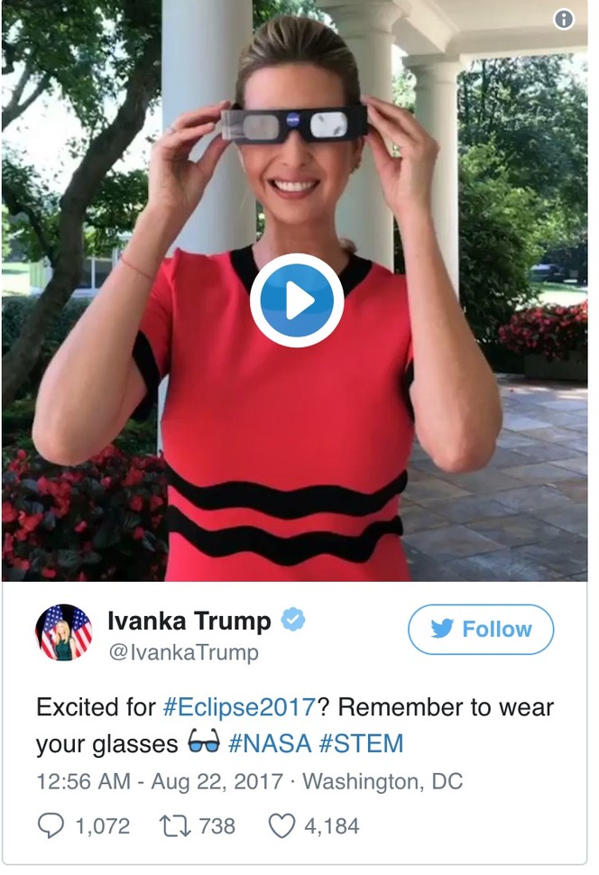美國總統特朗普的女兒伊萬卡也在twitter上追逐這一熱潮_fororder_川普女兒