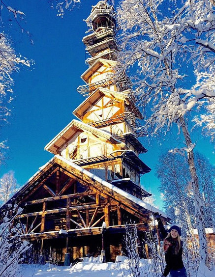 美國一男子為看雪山 在屋頂建12棟“房子”